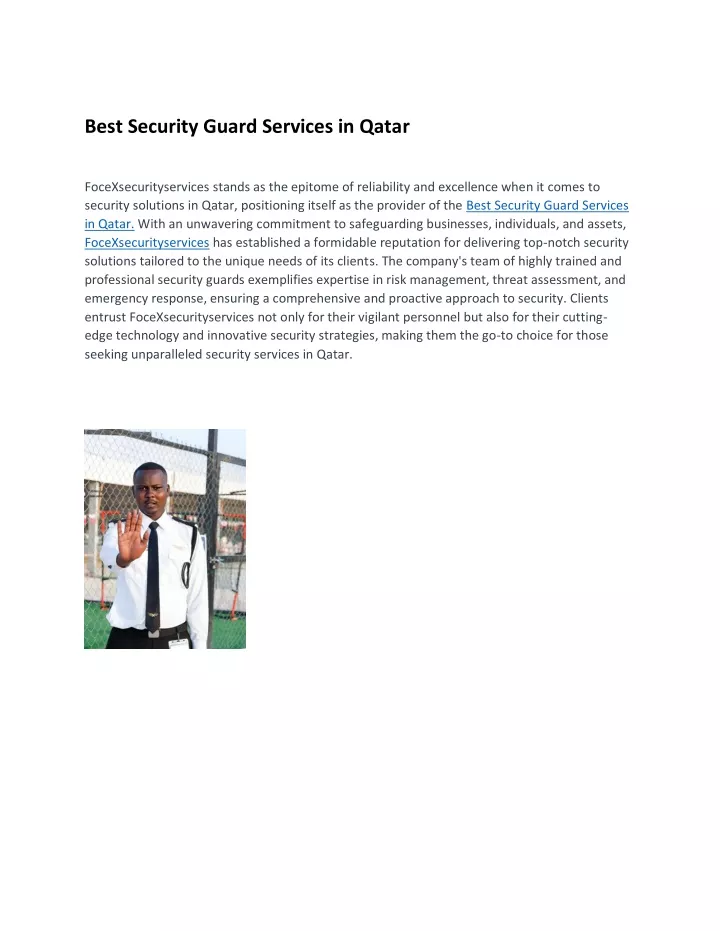 best security guard services in qatar