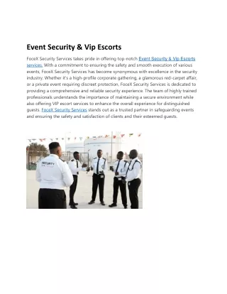 Event Security and VIP Escort
