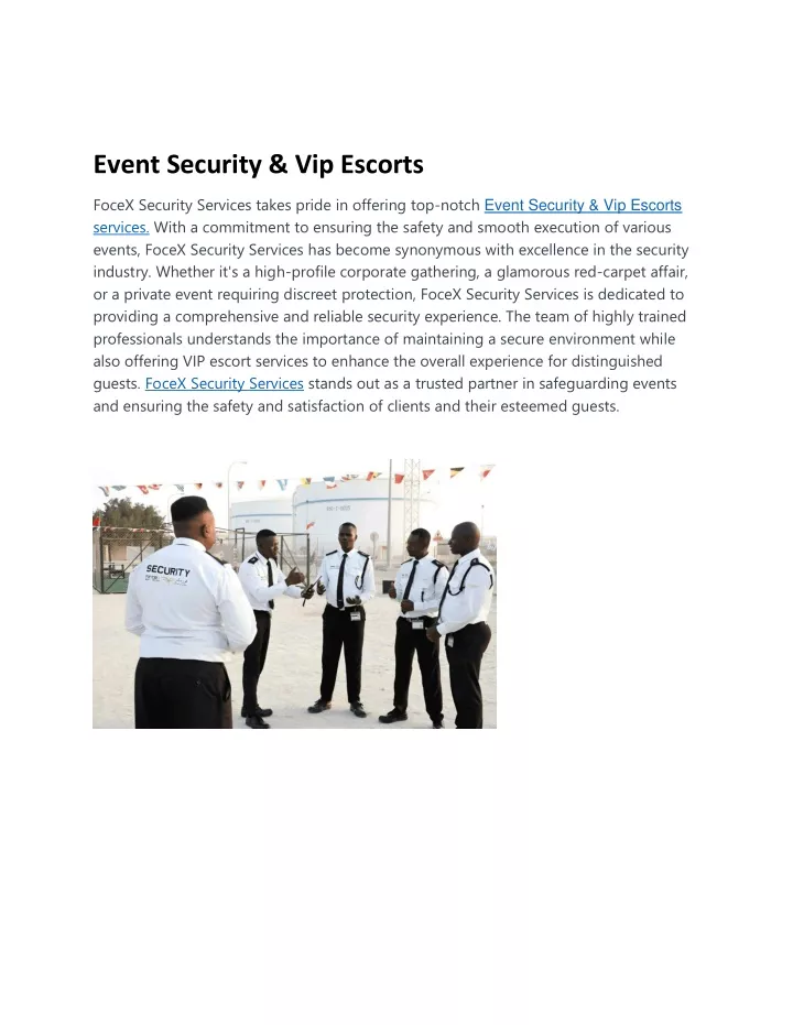 event security vip escorts