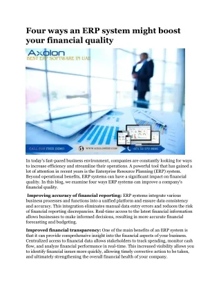 four ways an erp system might boost your
