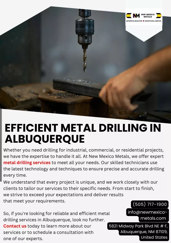 efficient metal drilling in albuquerque whether