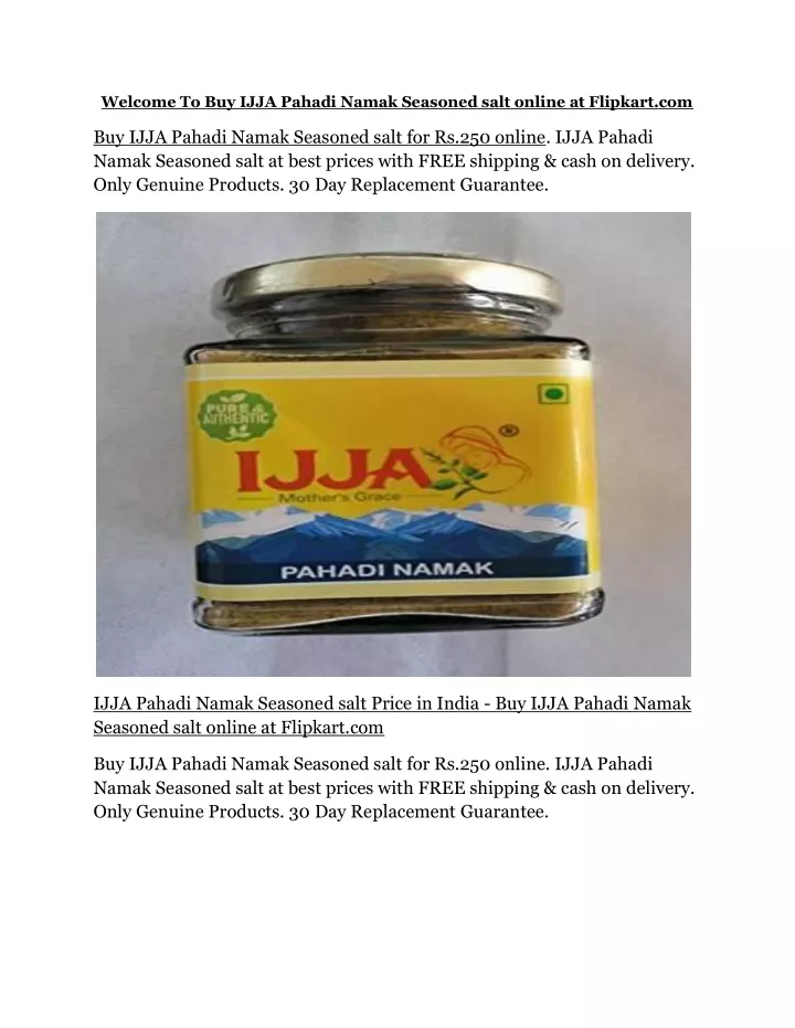 welcome to buy ijja pahadi namak seasoned salt