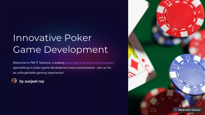 innovative poker game development