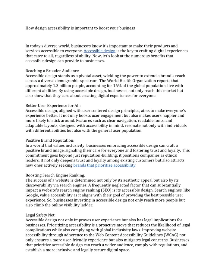 how design accessibility is important to boost