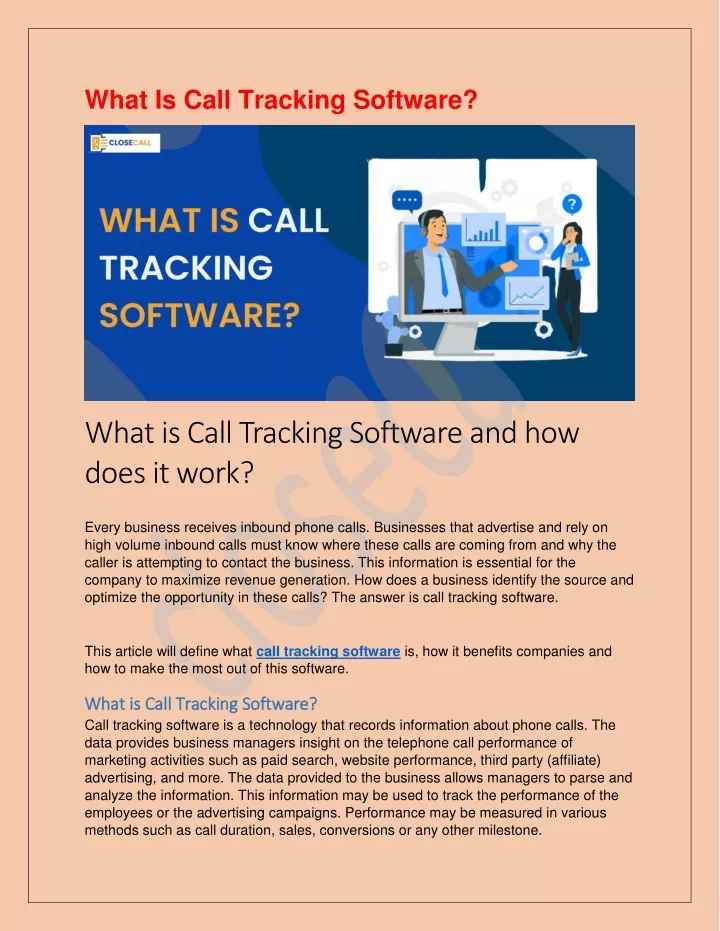 what is call tracking software