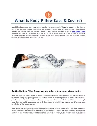What Is Body Pillow Covers