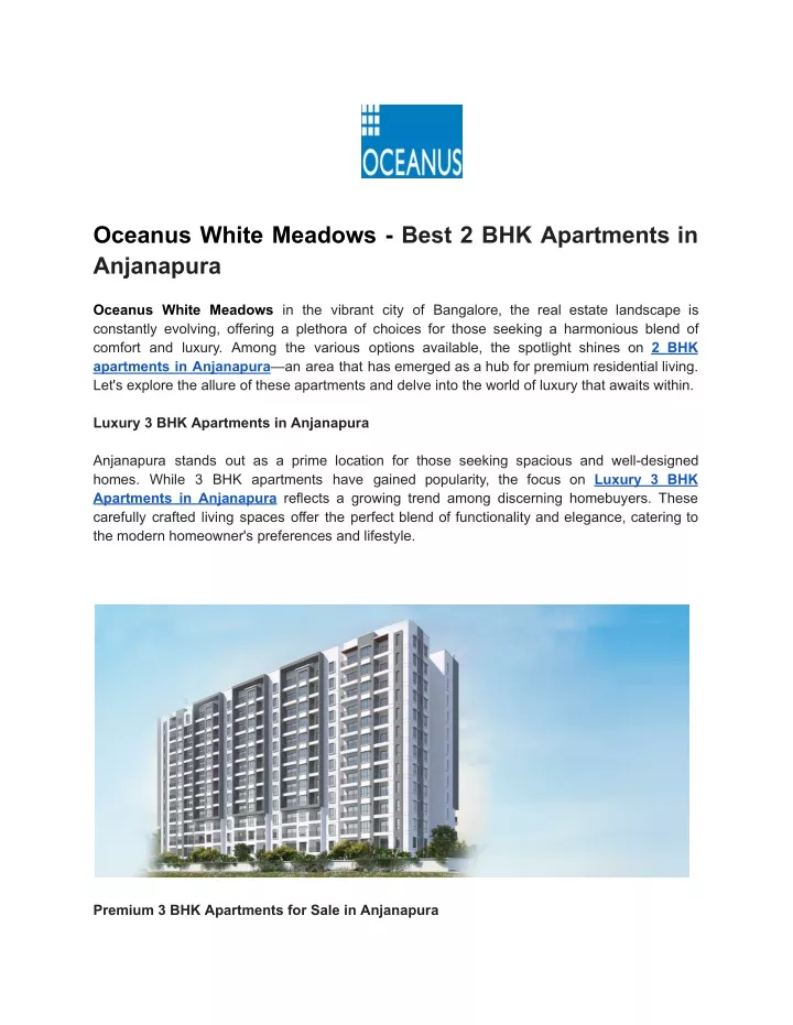 oceanus white meadows best 2 bhk apartments