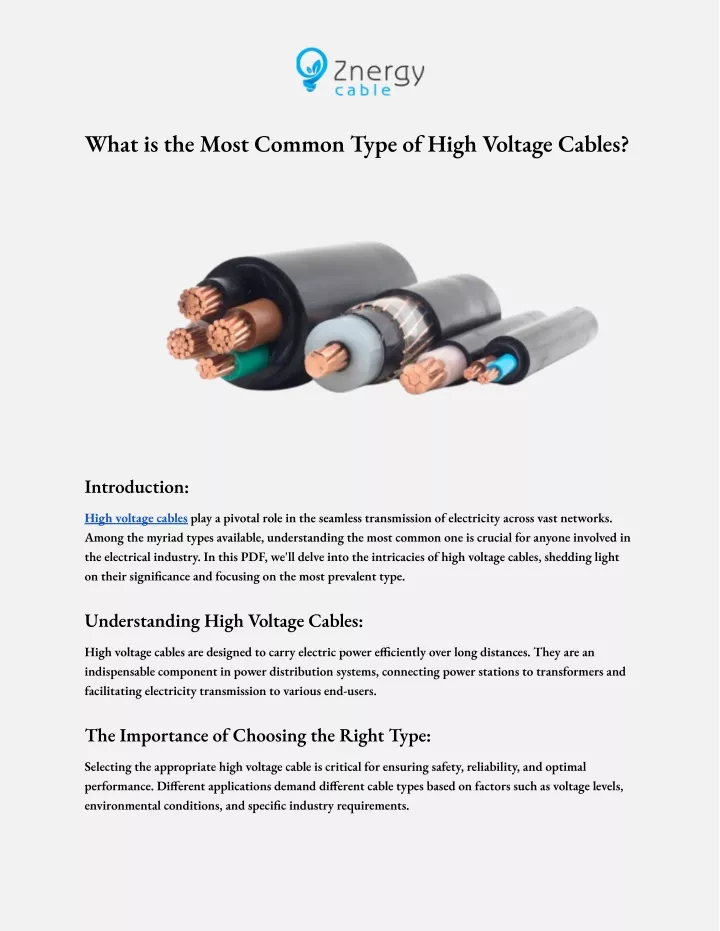 what is the most common type of high voltage