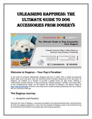 Unleashing Happiness: The Ultimate Guide to Dog Accessories from Dogerys