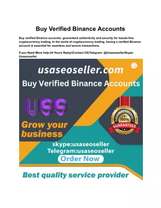 Buy Verified Binance Accounts