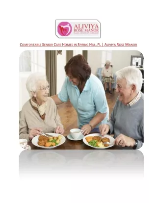 Comfortable Senior Care Homes in Spring Hill, FL | Aliviya Rose Manor