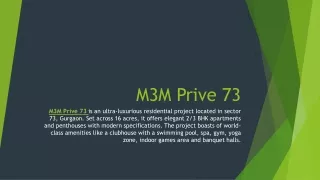 M3M Prive 73