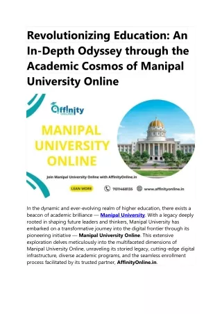 Empower Your Education: A PDF Handbook by Manipal University Online