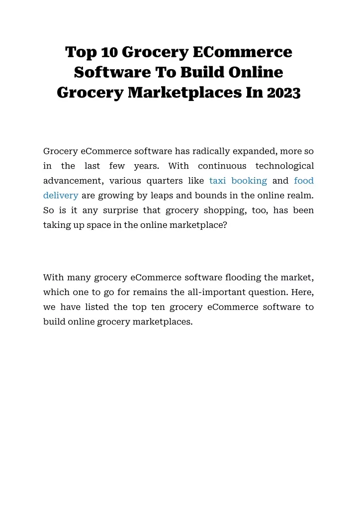 top 10 grocery ecommerce software to build online