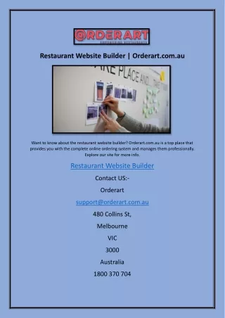 Restaurant Website Builder | Orderart.com.au