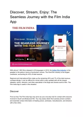 Discover, Stream, Enjoy_ The Seamless Journey with the Film India App.docx