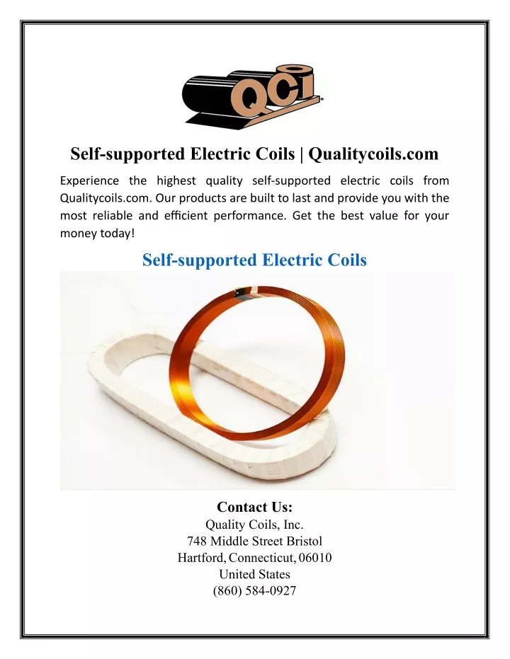 self supported electric coils qualitycoils com