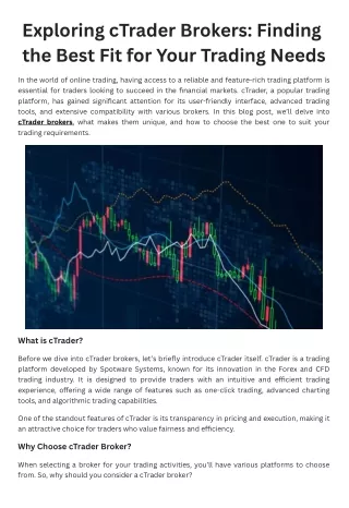 Exploring cTrader Brokers: Finding the Best Fit for Your Trading Needs