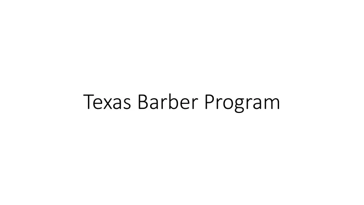 texas barber program
