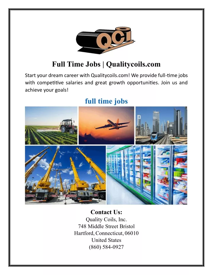 full time jobs qualitycoils com