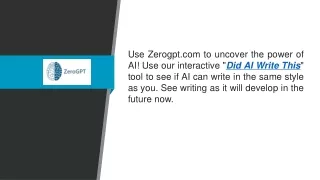 use zerogpt com to uncover the power