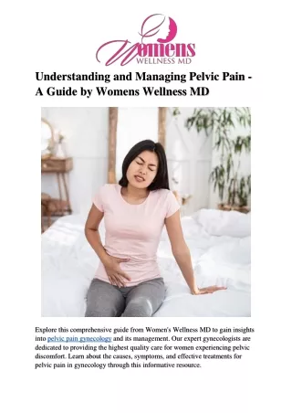 Understanding and Managing Pelvic Pain - A Guide by Womens Wellness MD