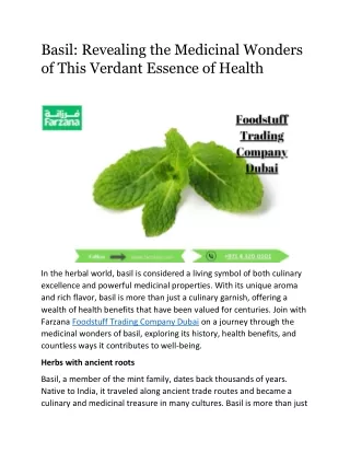 basil revealing the medicinal wonders of this