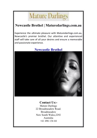 newcastle brothel maturedarlings com au