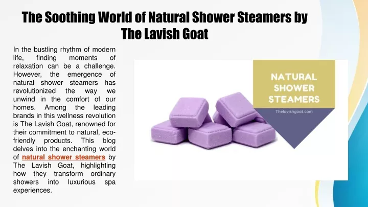 the soothing world of natural shower steamers