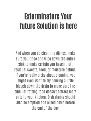 Exterminators Your future Solution is here