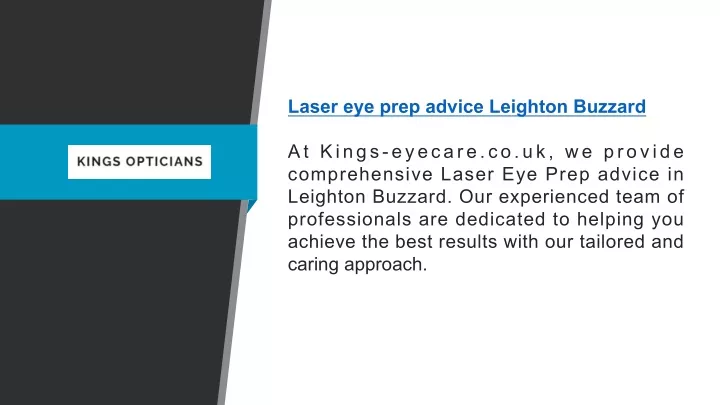 laser eye prep advice leighton buzzard