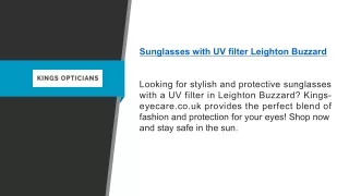 Sunglasses With Uv Filter Leighton Buzzard  Kings-eyecare.co.uk