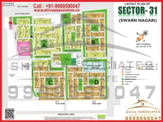Layout Plan Of Sector 31 Swarn Nagri Greater Noida HD Map | Shiva Associates