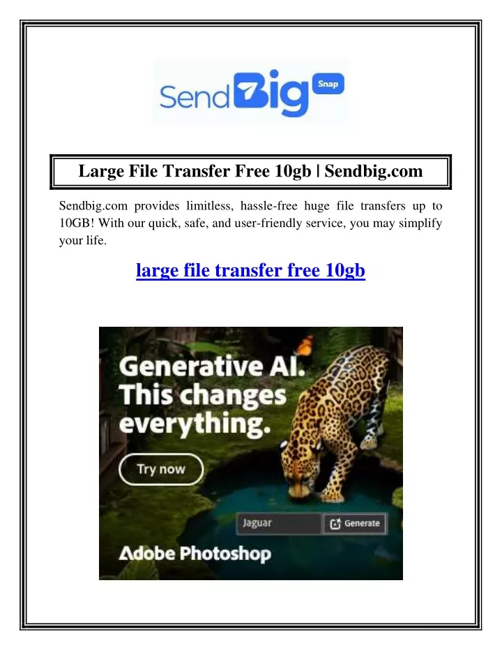 large file transfer free 10gb sendbig com