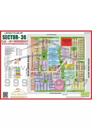 Layout Plan Of Sector 36 Greater Noida HD Map | Shiva Associates