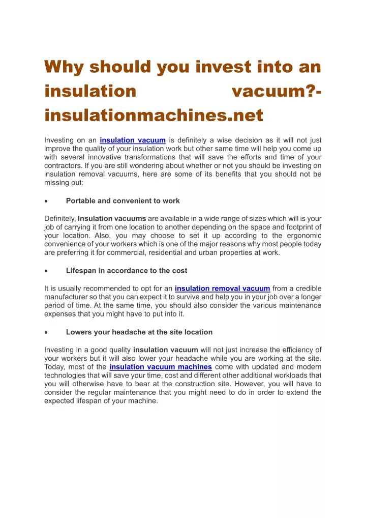 why should you invest into an insulation