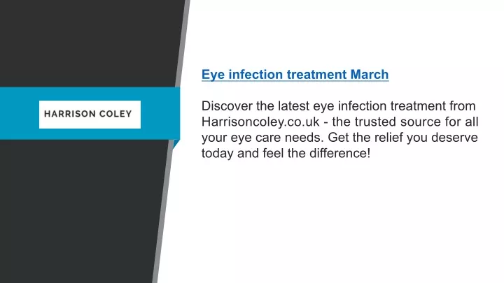 eye infection treatment march