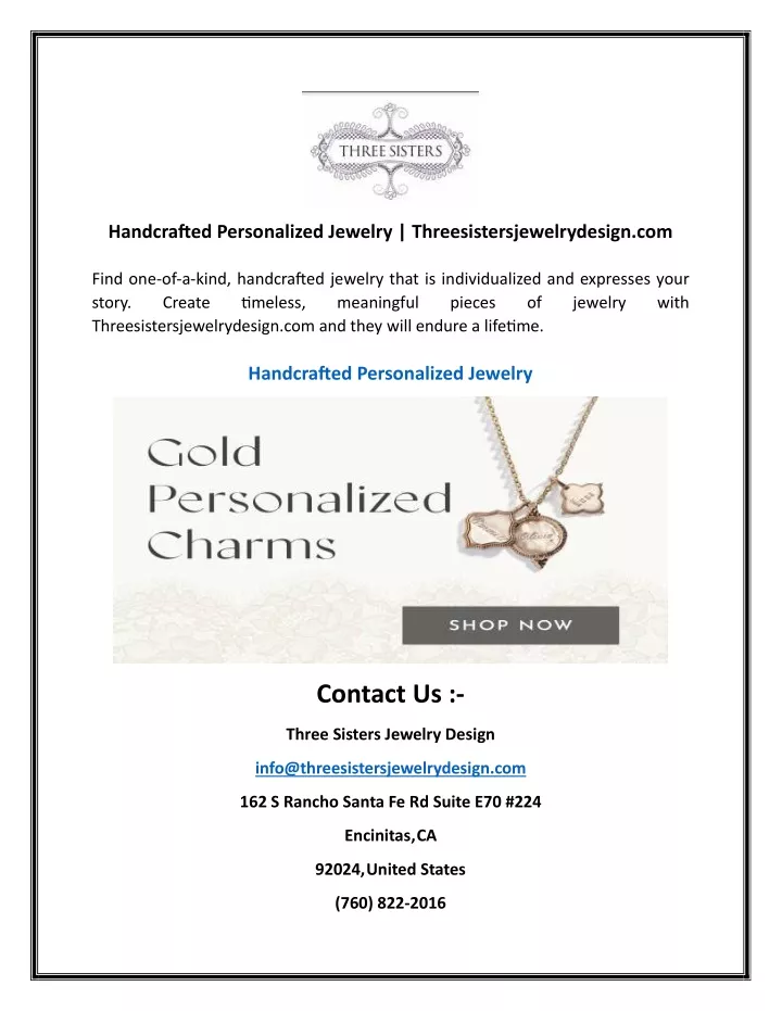 handcrafted personalized jewelry