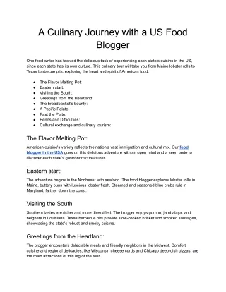 a culinary journey with a us food blogger