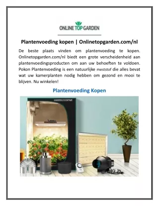 Plantenvoeding kopen