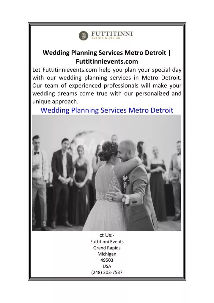 wedding planning services metro detroit