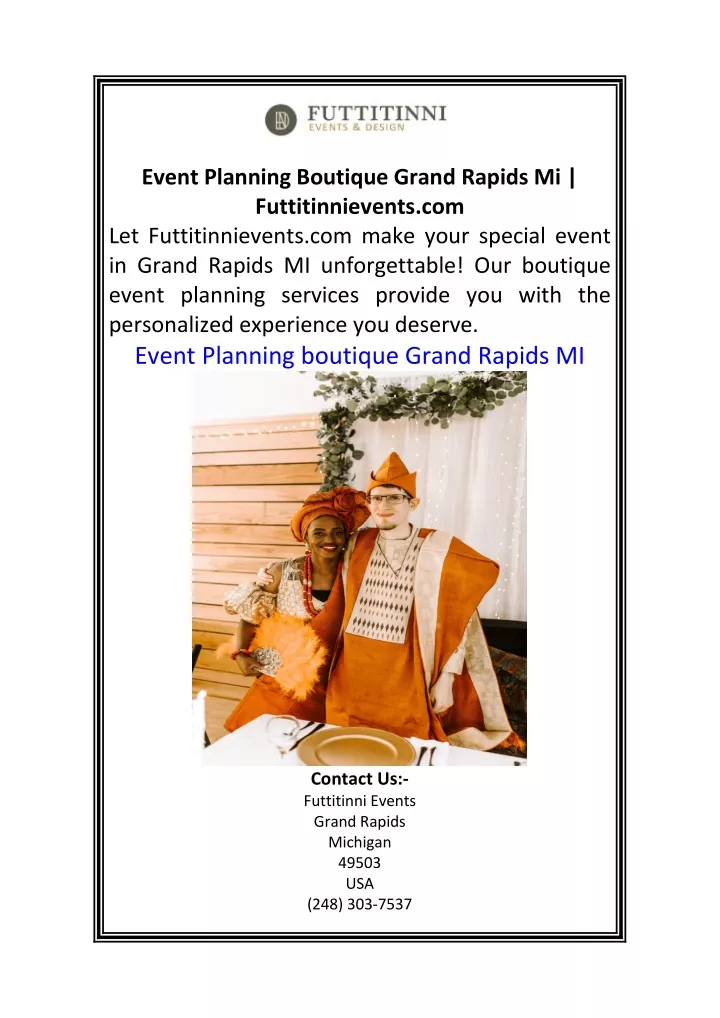 event planning boutique grand rapids