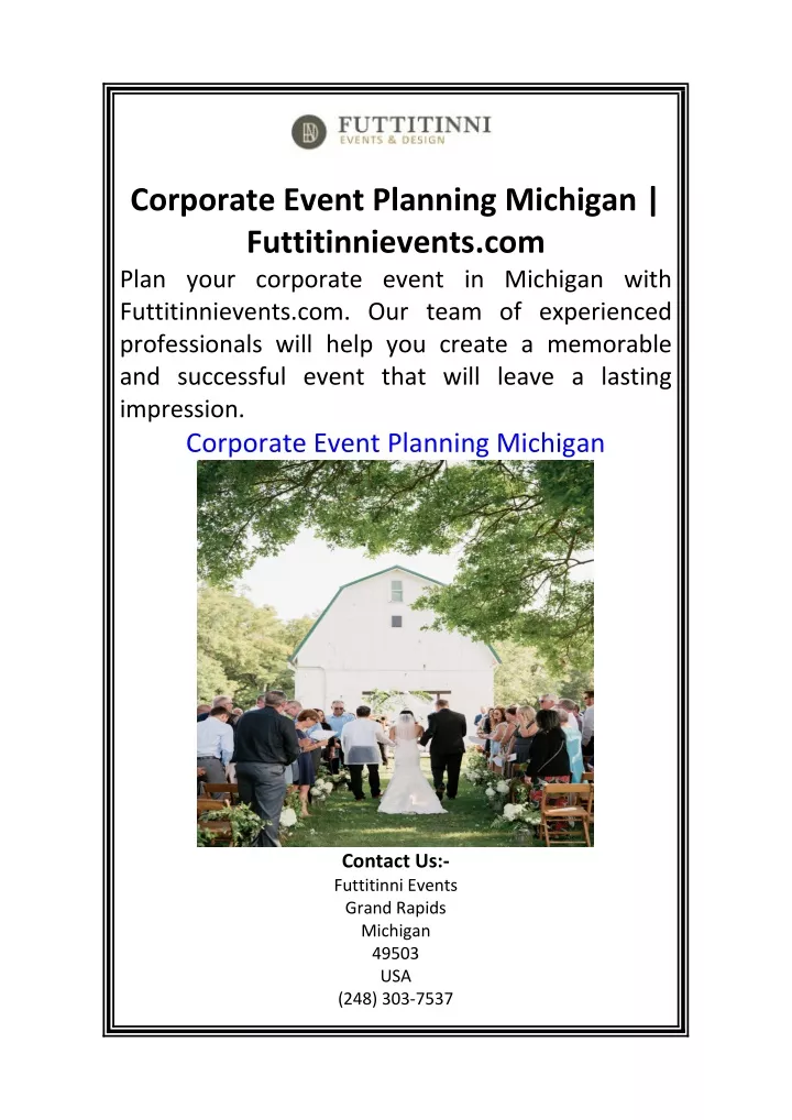 corporate event planning michigan