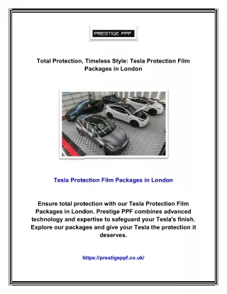 Total Protection, Timeless Style: Tesla Protection Film Packages in London