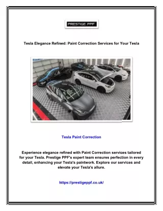 Tesla Elegance Refined: Paint Correction Services for Your Tesla