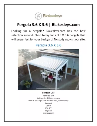 pergola 3 6 x 3 6 blakesleys com