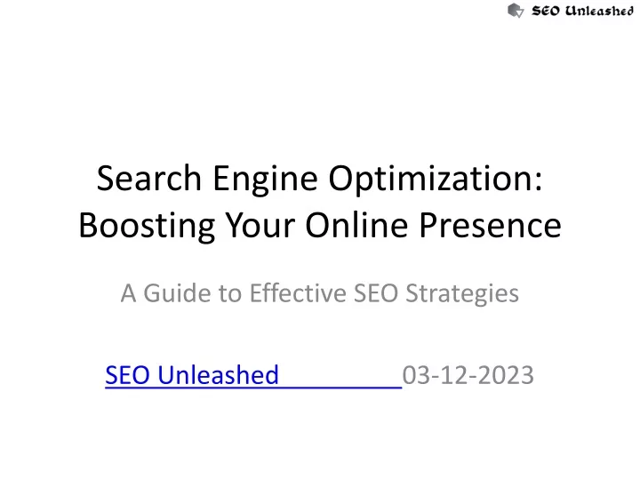 search engine optimization boosting your online presence