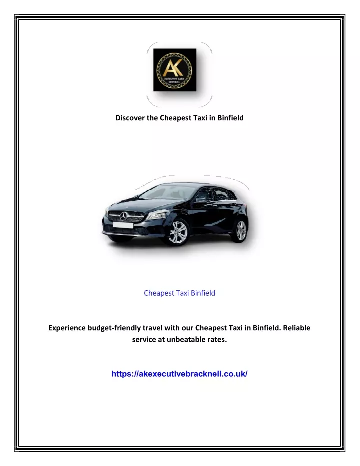 discover the cheapest taxi in binfiel discover