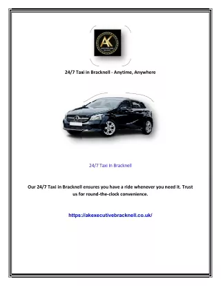 24/7 Taxi in Bracknell - Anytime, Anywhere