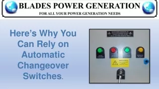 Here’s Why You Can Rely on Automatic Changeover Switches.